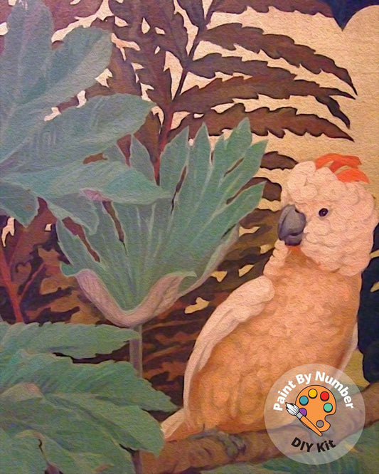 Pink Cockatoo Bird PAINT by NUMBER Premium DIY Paint Kit Adult , Vintage Style Easy Beginner Painting Gift,Wall Decor Gift