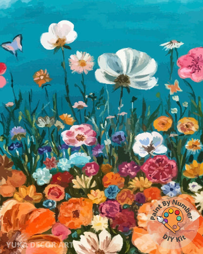 Spring Flowers Paint by Number Kit Adult, Floral Still Life Painting,Easy Beginner Acrylic Paint Kit,Gift For Mom, Home Decor Gift