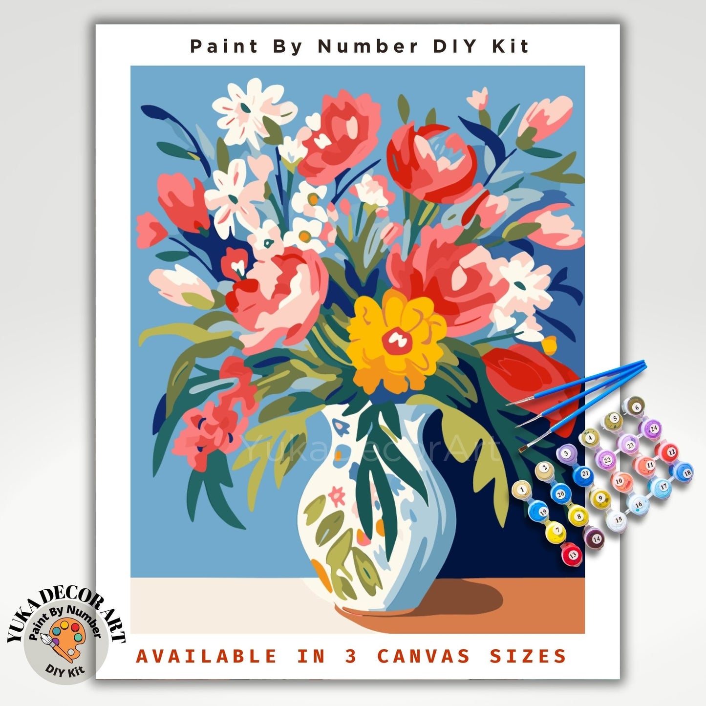 Matisse Flowers PAINT by NUMBER Kit for Adults Vase Still Life DIY Painting Easy Beginners Paint Hobby Kit Living Wall Decor Art Mom Gift