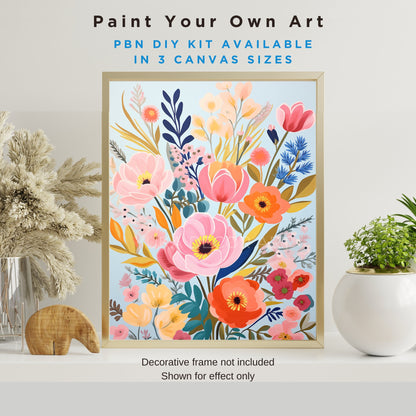 Wildflowers PAINT by NUMBER Kit Adults Spring Flower Garden DIY Painting Easy Beginners Painting Kit Wall Art Summer Hobby Gift Teenager