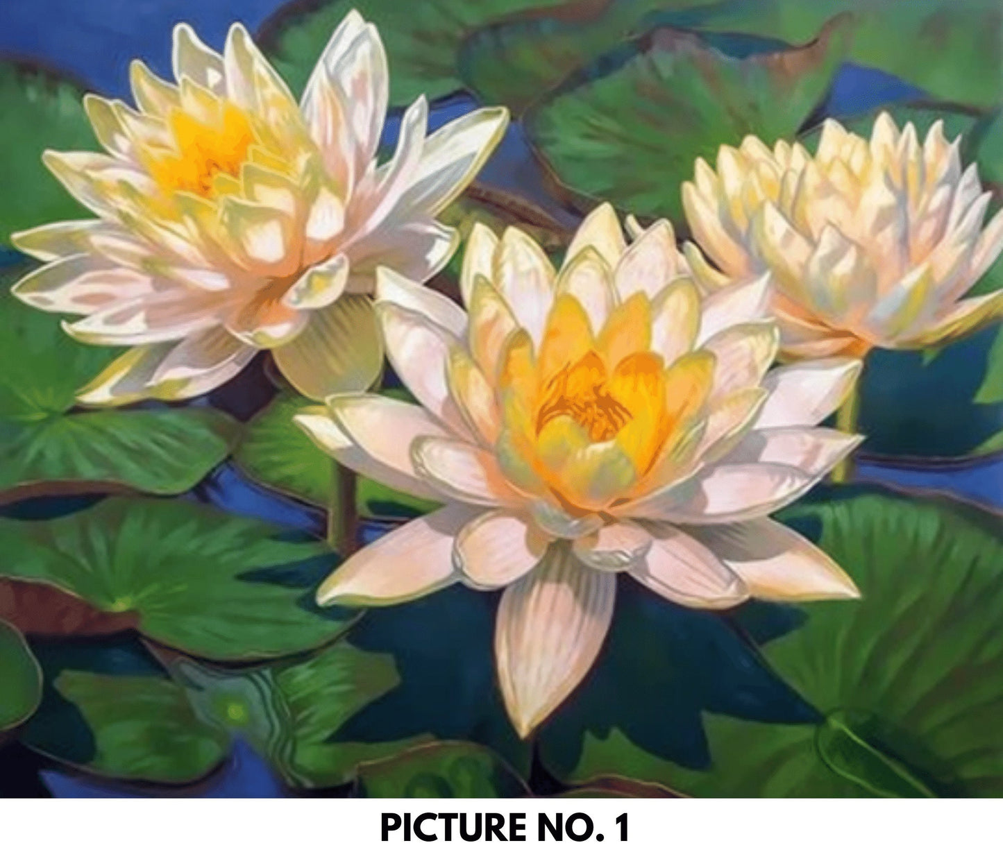 Paint by Numbers Kit for Adults & Kids Easy DIY Art Kit, Yellow Pink Water Lilies Garden Flowers Adults Acrylic Painting Kit  - Home Decor