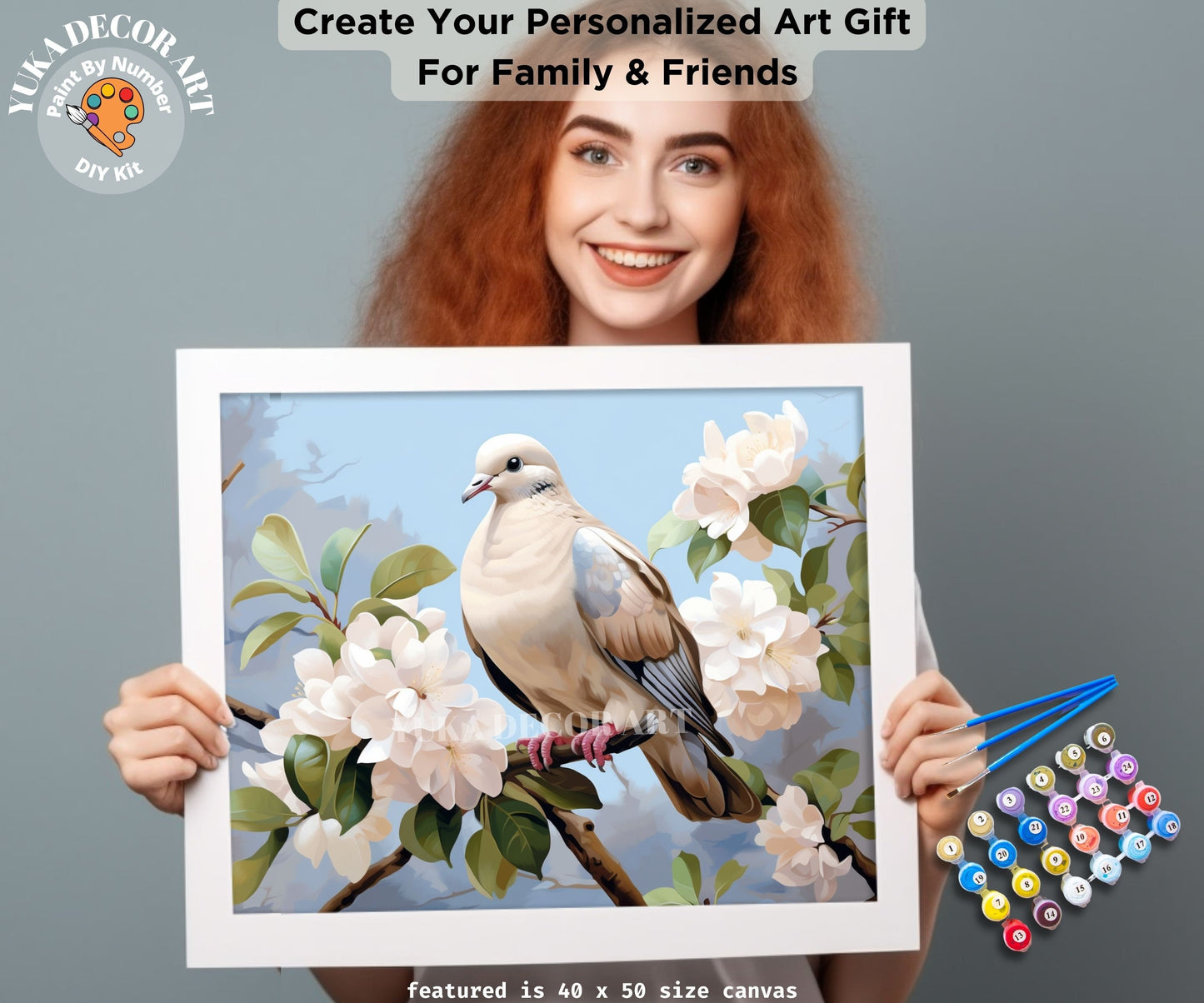 Bird  PAINT by NUMBER Kit Kids Adult Painting DIY by Numbers Hobby Kit Easy Beginners Birthday Gift For Grandma Christian Theme Home Decor