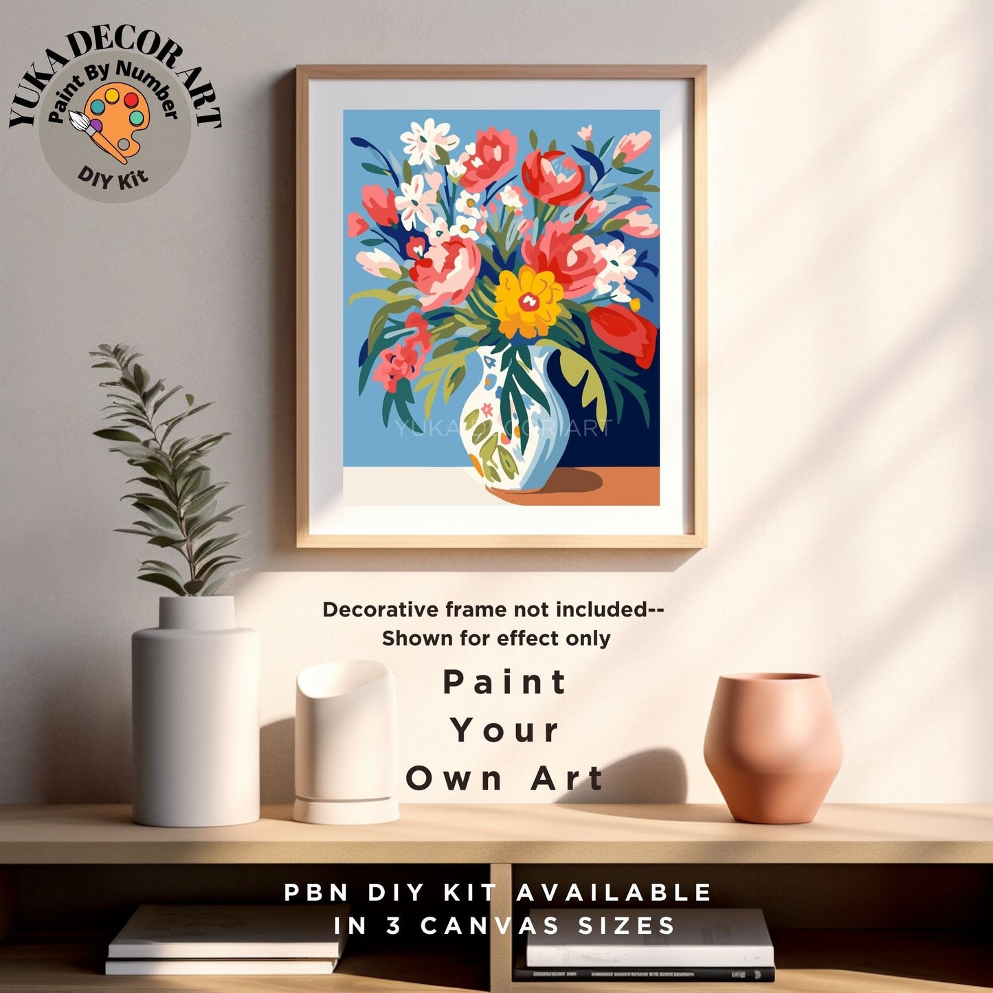 Matisse Flowers PAINT by NUMBER Kit for Adults Vase Still Life DIY Painting Easy Beginners Paint Hobby Kit Living Wall Decor Art Mom Gift