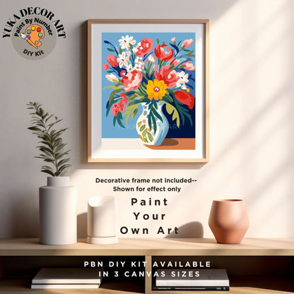 Matisse Flowers PAINT by NUMBER Kit for Adults Vase Still Life DIY Painting Easy Beginners Paint Hobby Kit Living Wall Decor Art Mom Gift