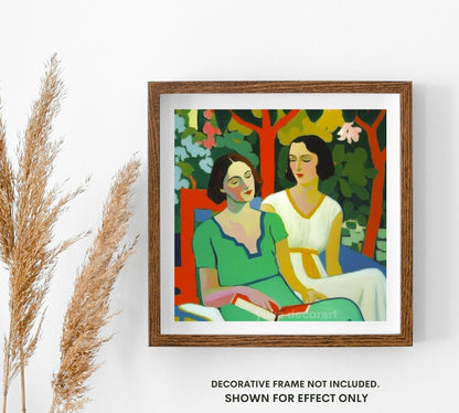Matisse Inspired PAINT by NUMBER Kit Adult Women Portrait Friends Chatting Mid Century Ambience Easy  Acrylic Painting Decor Gift Girlfriend