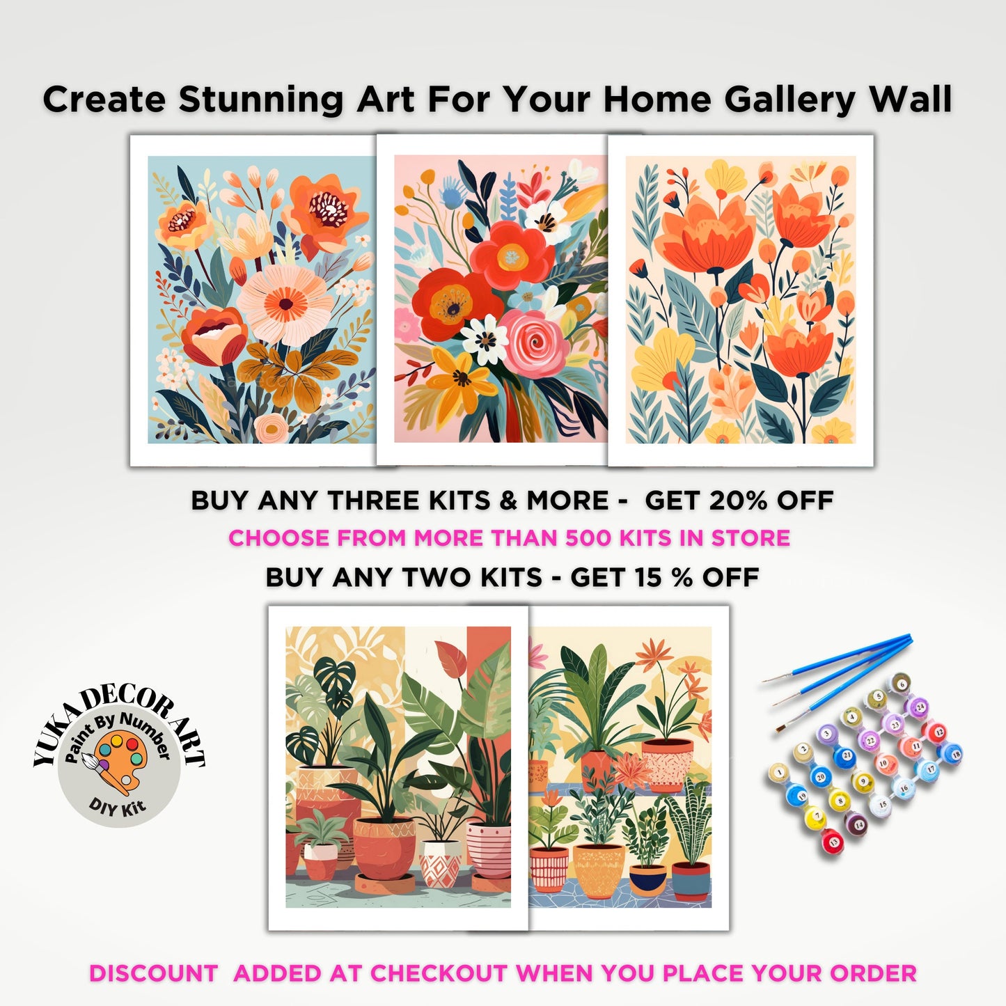 PAINT by NUMBER Kit Adult Garden Flowers Vintage Spring Colourful Wall Art Easy Beginner Acrylic Paint DIY Kit Mom Dad Gift