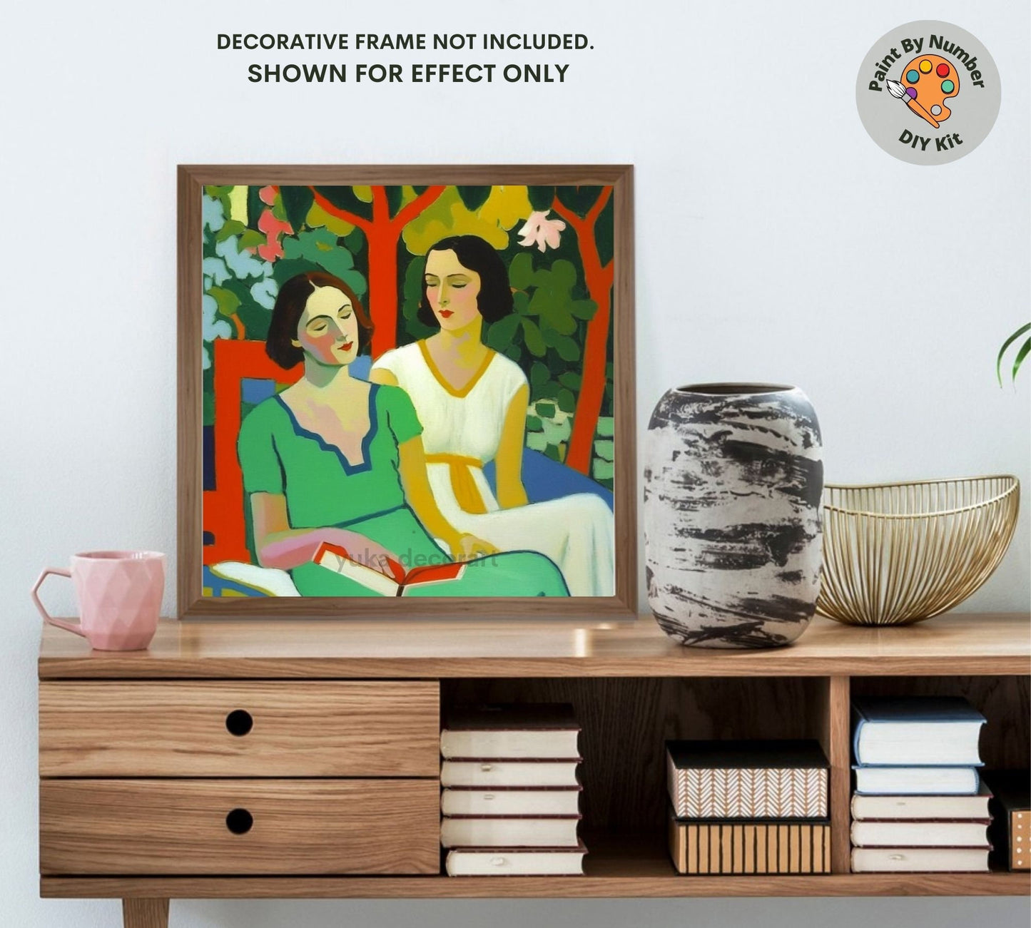 Matisse Inspired PAINT by NUMBER Kit Adult Women Portrait Friends Chatting Mid Century Ambience Easy  Acrylic Painting Decor Gift Girlfriend