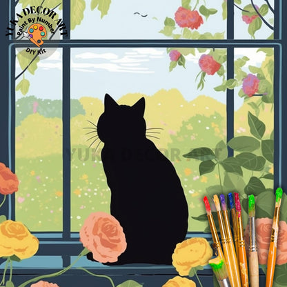 Cat PAINT by NUMBER Kit Adult Painting DIY Kit by Numbers Coloring Kit Easy Beginners Birthday Gift For Her Wife Mom Girlfriend Grandmother