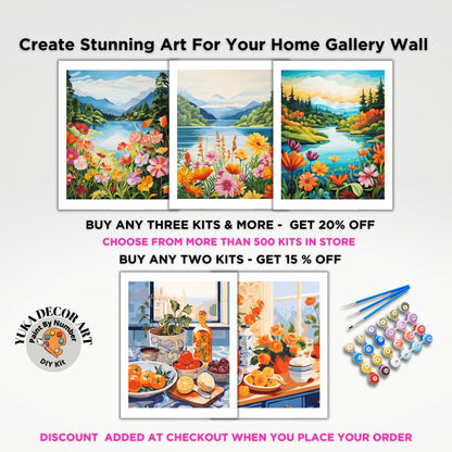 Minimalist Art PAINT by NUMBER Kit Adult  Kitchen Decor Plants Easy Beginner Acrylic Painting DIY Art Kit Gift For Mom Dad