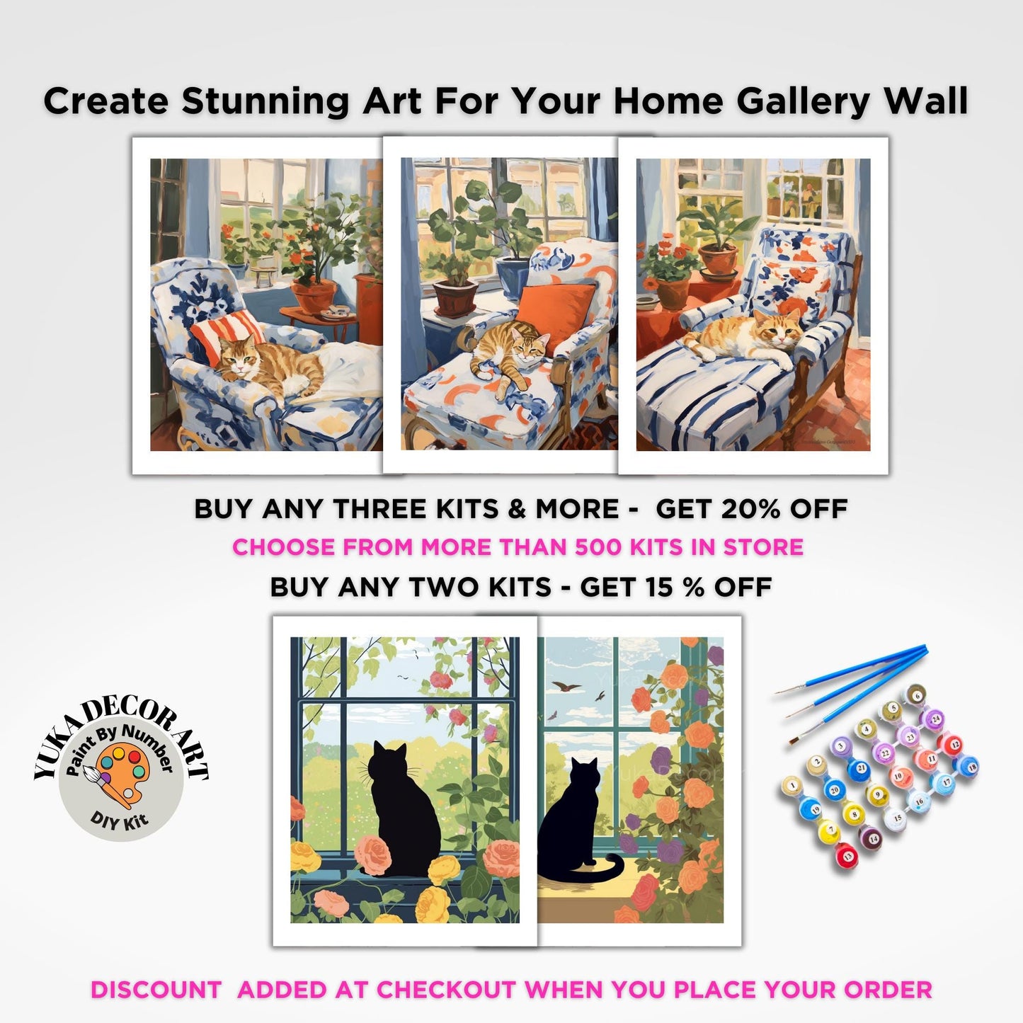 Matisse Inspired Cat PAINT by NUMBER Kit Adult Painting DIY Art Kit by Numbers Easy Beginners Birthday Gift For Her Friend Sister Wife Mom