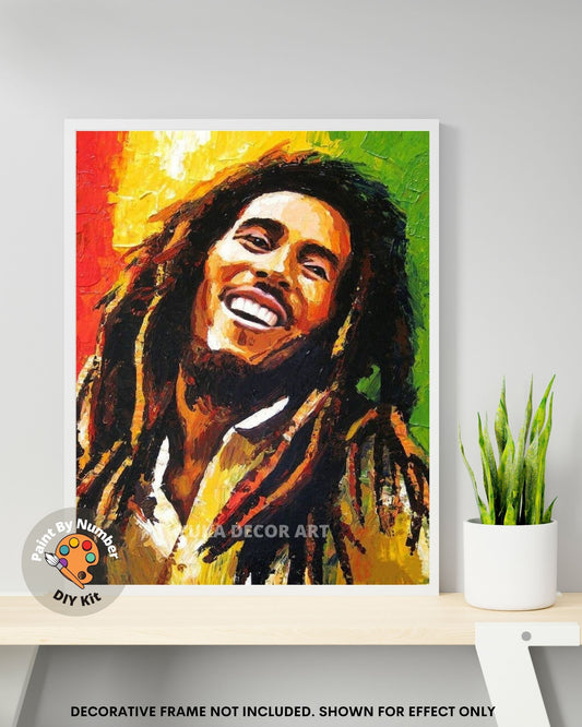 PAINT by NUMBER Kit Adult ,Bob Marley Abstract Multicolor, Easy DIY Beginners Acrylic Painting Kit , Wall Art Home Decor Gift