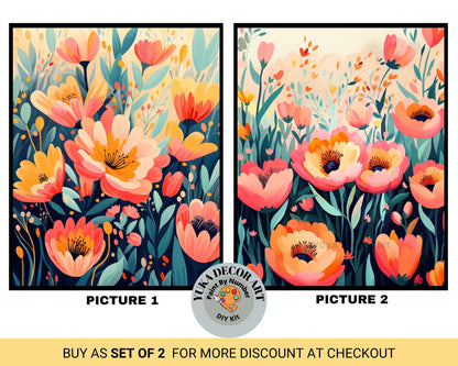 a picture of a field of flowers with the words buy as set of 2 for