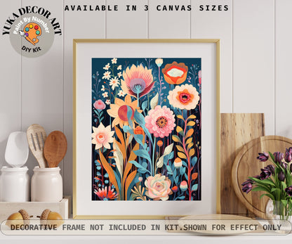 WildFlowers PAINT by NUMBER Kit for Adults Spring Flowers Painting Easy Beginners Acrylic Paint DIY Wall Art Birthday Gift Girlfriend Mom