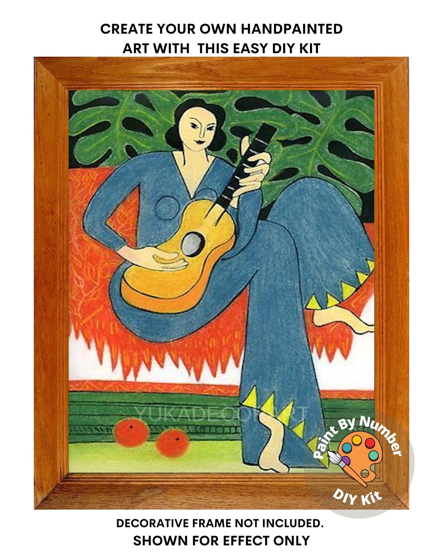 Henri Matisse PAINT by NUMBER Kit for Adults , Woman Playing Guitar,Acrylic Paint DIY Kit ,Living Bedroom Wall Art Decor