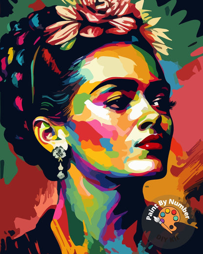 Frida Kahlo PAINT by NUMBERS DIY Kit for Adults Colourful Vibrant Easy Beginner's Acrylic Painting Kit Home Wall Art Gift