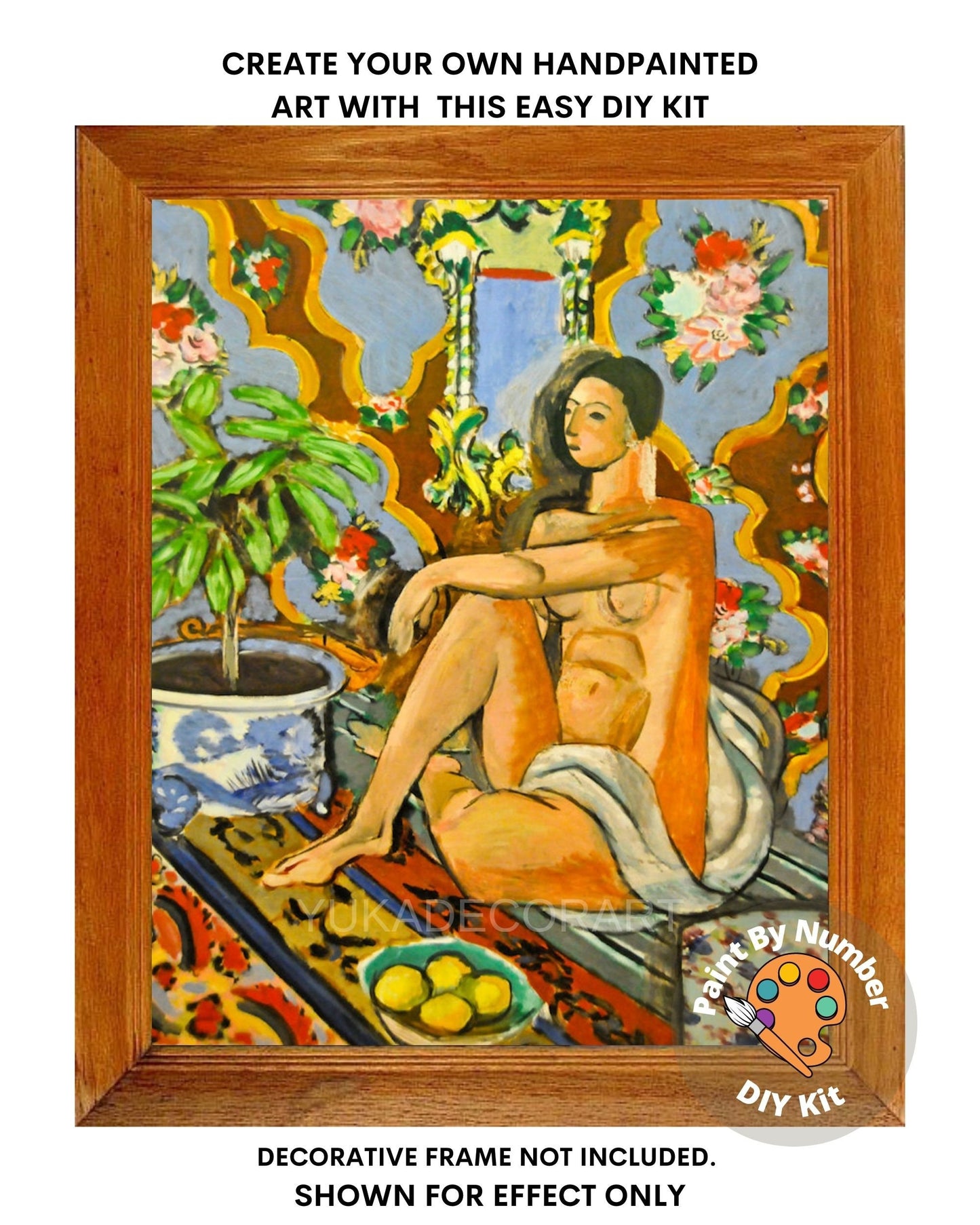 Matisse PAINT by NUMBER Kit for Adults ,Nude Woman in Egyptian Room,Easy Beginners Acrylic Paint DIY Kit ,Living Bedroom Wall Art Decor