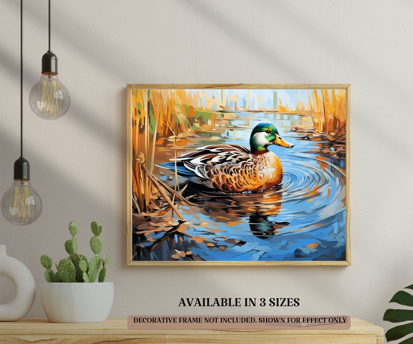 Dabbling Duck PAINT by NUMBERS Kit Adult Painting DIY by Numbers Easy Beginners Birthday Gift For Her Wife Grandma Vintage Style Wall Art