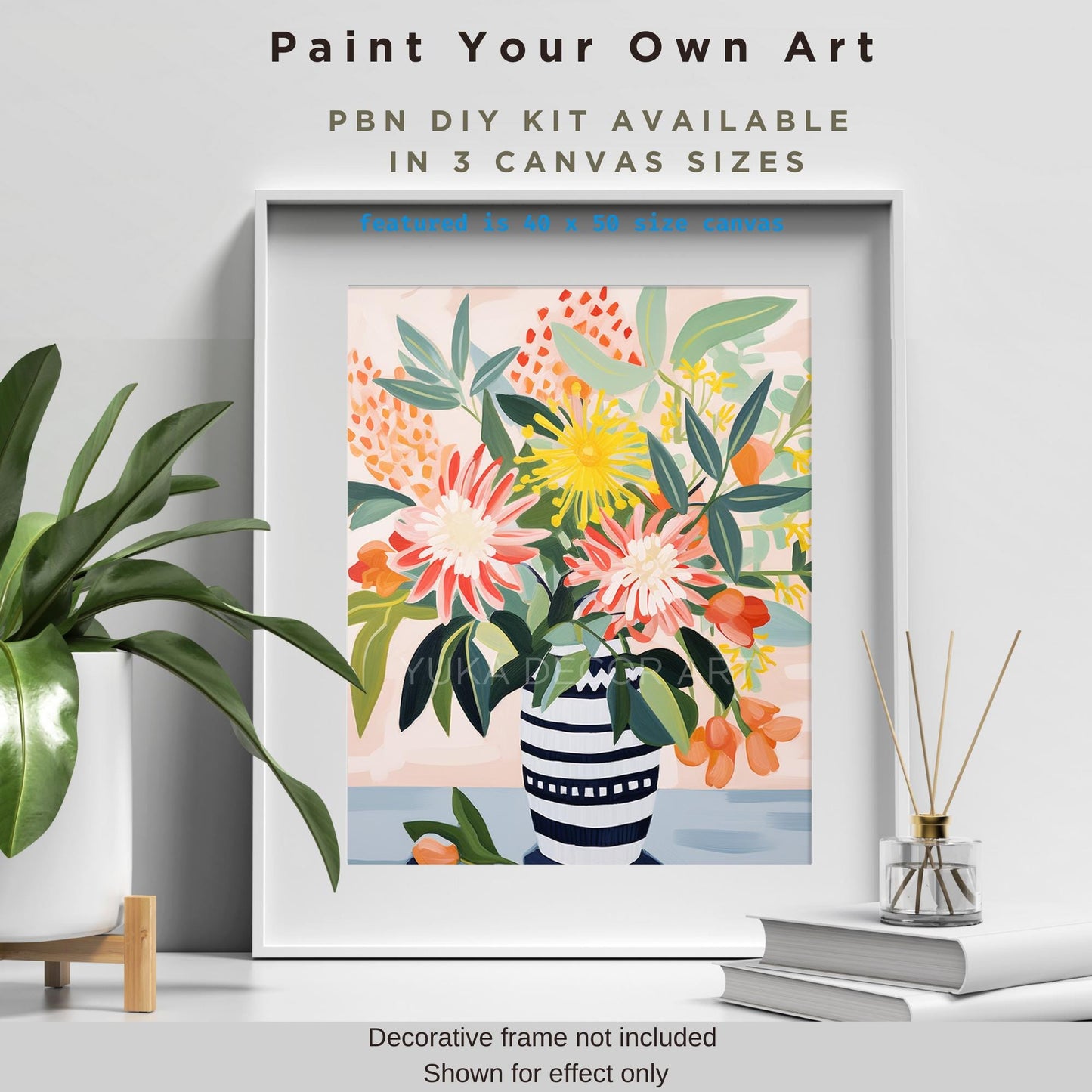 Matisse Style Flowers PAINT by NUMBER Kit Adult Painting DIY by Numbers Easy Beginners Kit Birthday | Gift For Best Friend Girlfriend Wife