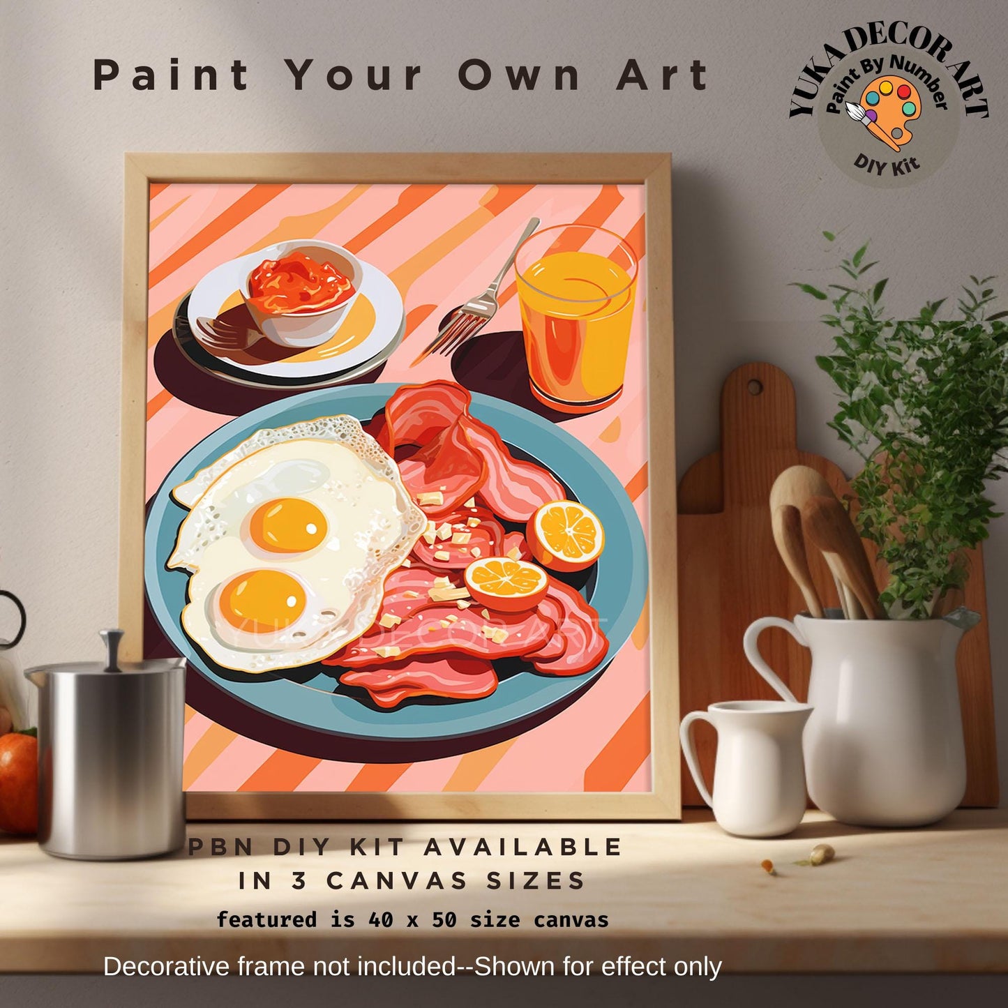 a painting of a plate of food on a table