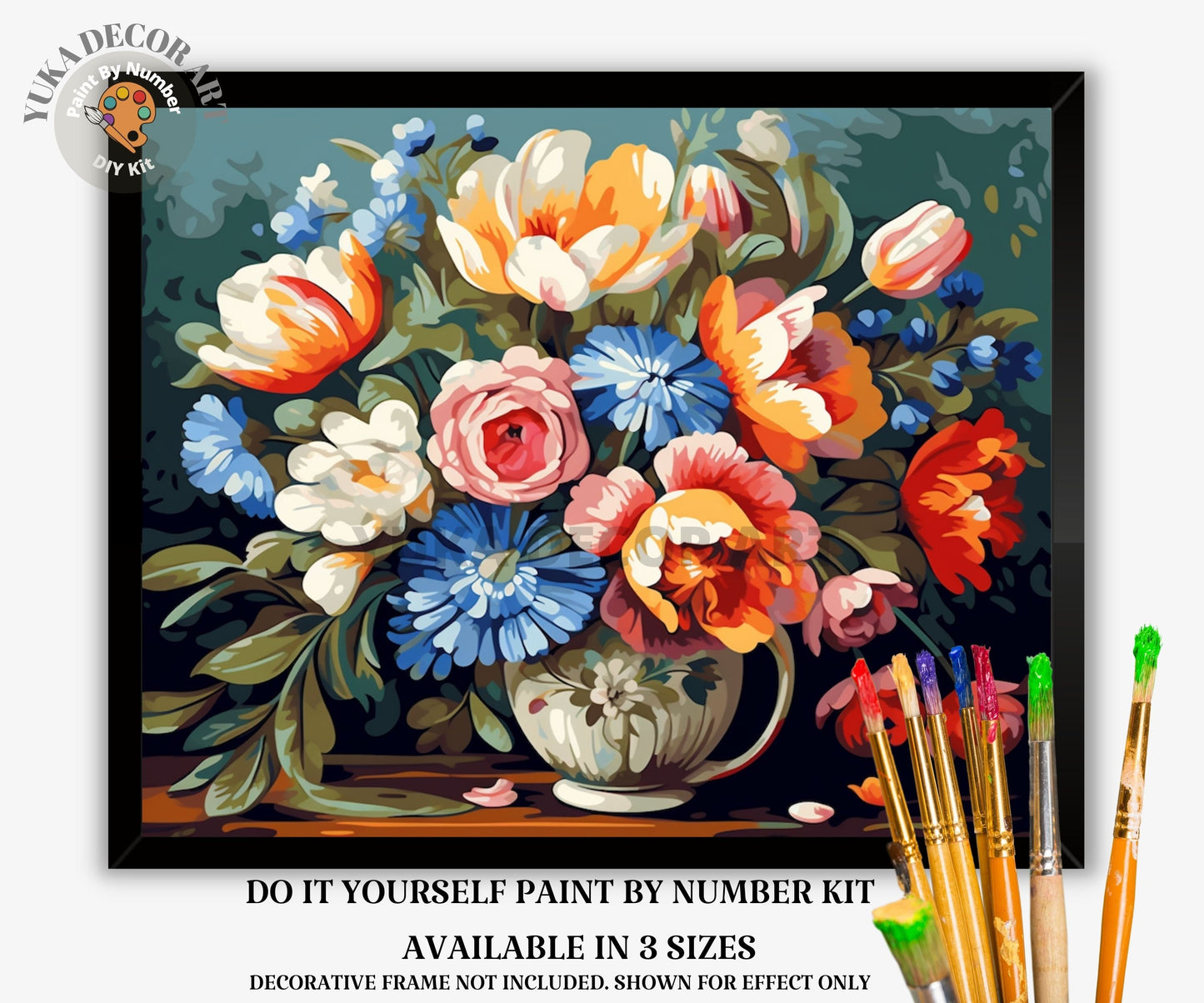 Vintage Vase PAINT by NUMBER Kit Adults Still Life Spring Flowers  DIY Painting Easy Beginners Art Housewarming Birthday Gift Mom Sister