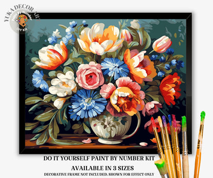 Vintage Vase PAINT by NUMBER Kit Adults Still Life Spring Flowers  DIY Painting Easy Beginners Art Housewarming Birthday Gift Mom Sister
