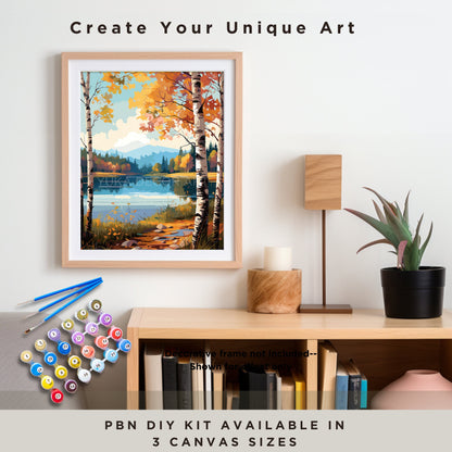 Forest Landscape PAINT by NUMBER Kit Adult Painting DIY by Numbers Hobby Craft Set Easy Beginners Anniversary Gift For Wife Husband Friend