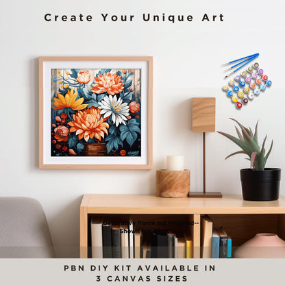 Flowers PAINT by NUMBER Kit Adult, Kitchen Wall Art , Floral Art Kit ,Easy Beginner Acrylic Diy Painting | Bday Gift for Wife Girlfriend Mom