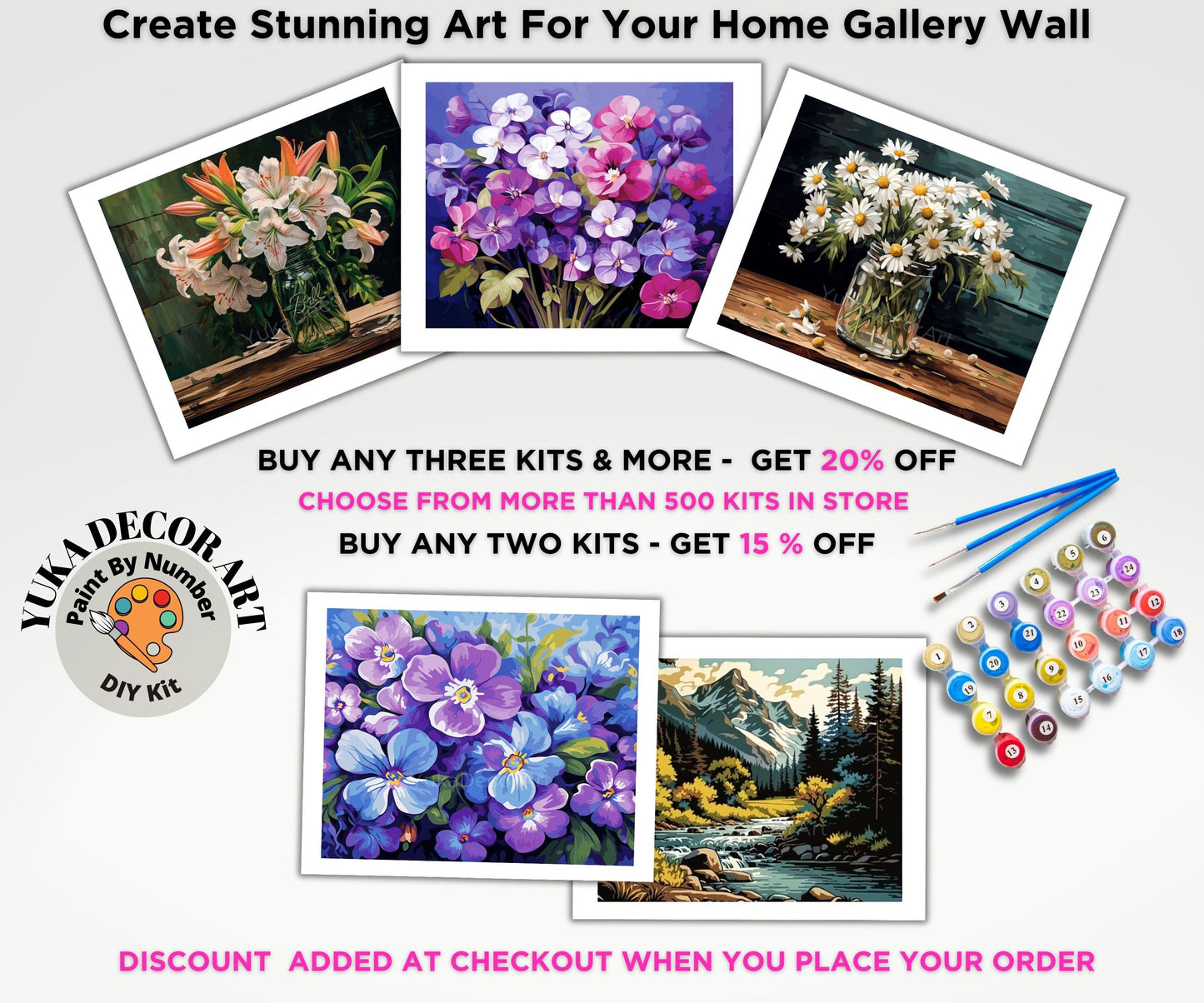 PAINT by NUMBER Kit for Adults White Daisies Flowers Still Life Easy Beginner Acrylic Paint DIY Wall Art Birthday Gift for Mom Girlfriend