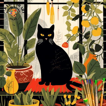 PAINT by NUMBERS DIY Kit Adult Indoor Plants Minimalist Art Cat Boho Garden Easy Beginner Oil Painting Birthday Custom Gift For Girlfriend