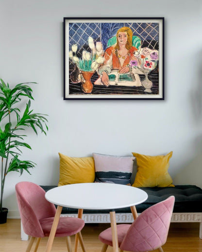 Henri Matisse PAINT by NUMBER Kit for Adults ,1944 Annelies White Tulips and Anemones , Acrylic Paint DIY Kit ,Living Bedroom Wall Art Decor