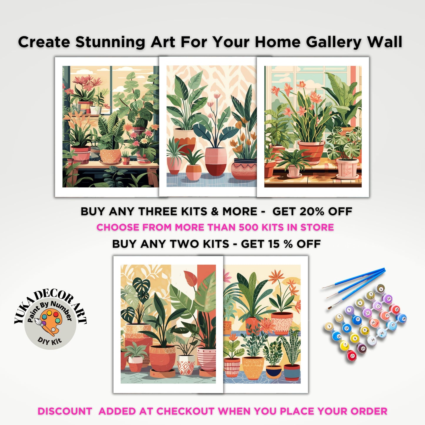 PAINT by NUMBER Kit For Adults Plants Minimalist Boho Ranch Decor Print DIY Painting Easy Beginners Paint Kit Plant Lover Gift For Grandmom