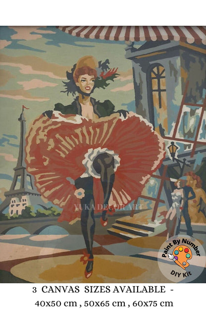 Vintage Paint By Number Set of 2, Flamenco  Dancer Couple, Gift for Mom Grandmom, Vintage Wall Art