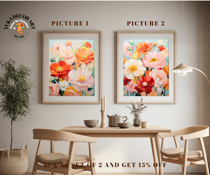 Valley flowers PAINT by NUMBER Kit Adults | Set Of 2 | WildFlowers DIY Painting Easy Beginners Hobby Wall Art Birthday Gift Girlfriend Mom