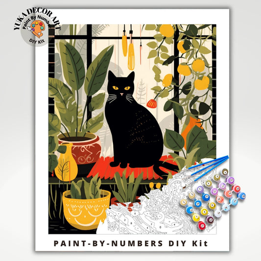 PAINT by NUMBERS DIY Kit Adult Indoor Plants Minimalist Art Cat Boho Garden Easy Beginner Oil Painting Birthday Custom Gift For Girlfriend