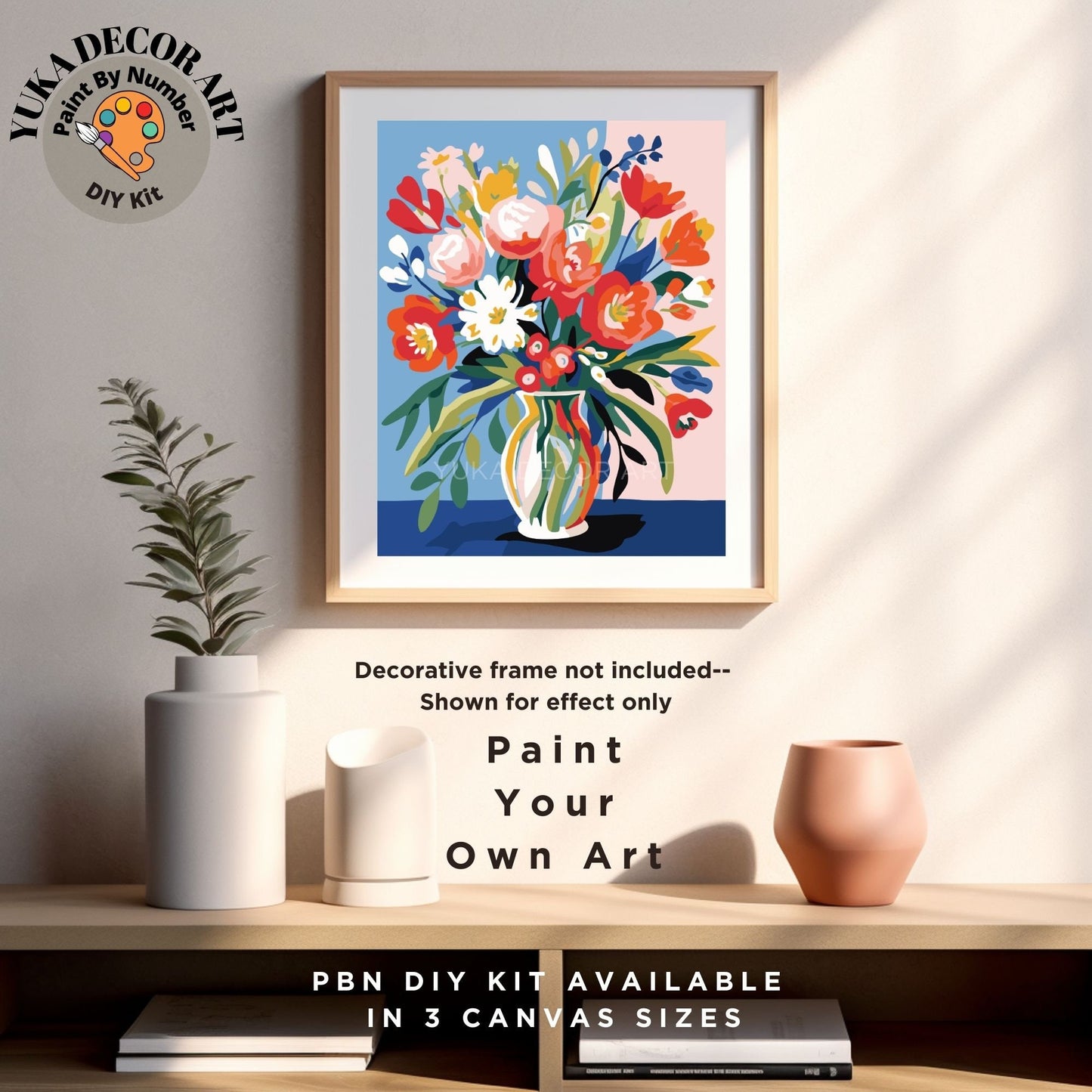 Matisse Flowers PAINT by NUMBER Kit for Adults Vase Still Life DIY Painting Easy Beginners Paint Hobby Kit Living Wall Decor Art Mom Gift