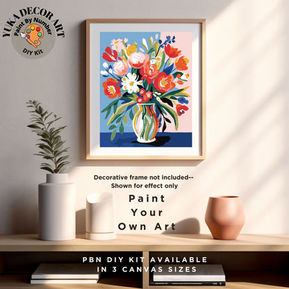 Matisse Flowers PAINT by NUMBER Kit for Adults Vase Still Life DIY Painting Easy Beginners Paint Hobby Kit Living Wall Decor Art Mom Gift