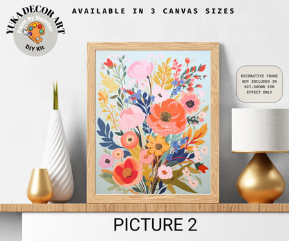 Springflowers PAINT by NUMBER Kit Adults WildFlower Garden DIY Painting Easy Beginners Hobby Kit Wall Art Housewarming Gift Girlfriend Mom