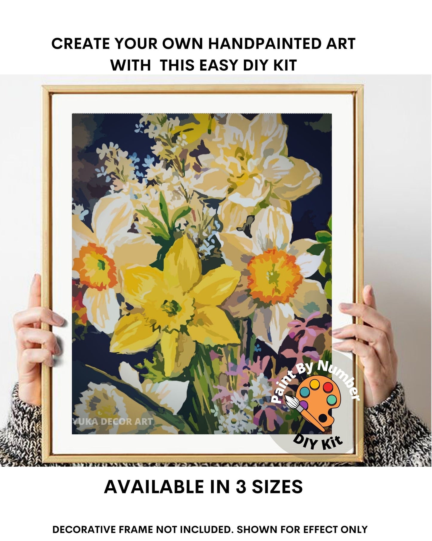 Spring Flowers Paint by Number Kit Adult, Floral Still Life Painting,Easy Beginner Acrylic Paint Kit,Gift For Mom, Home Decor Gift