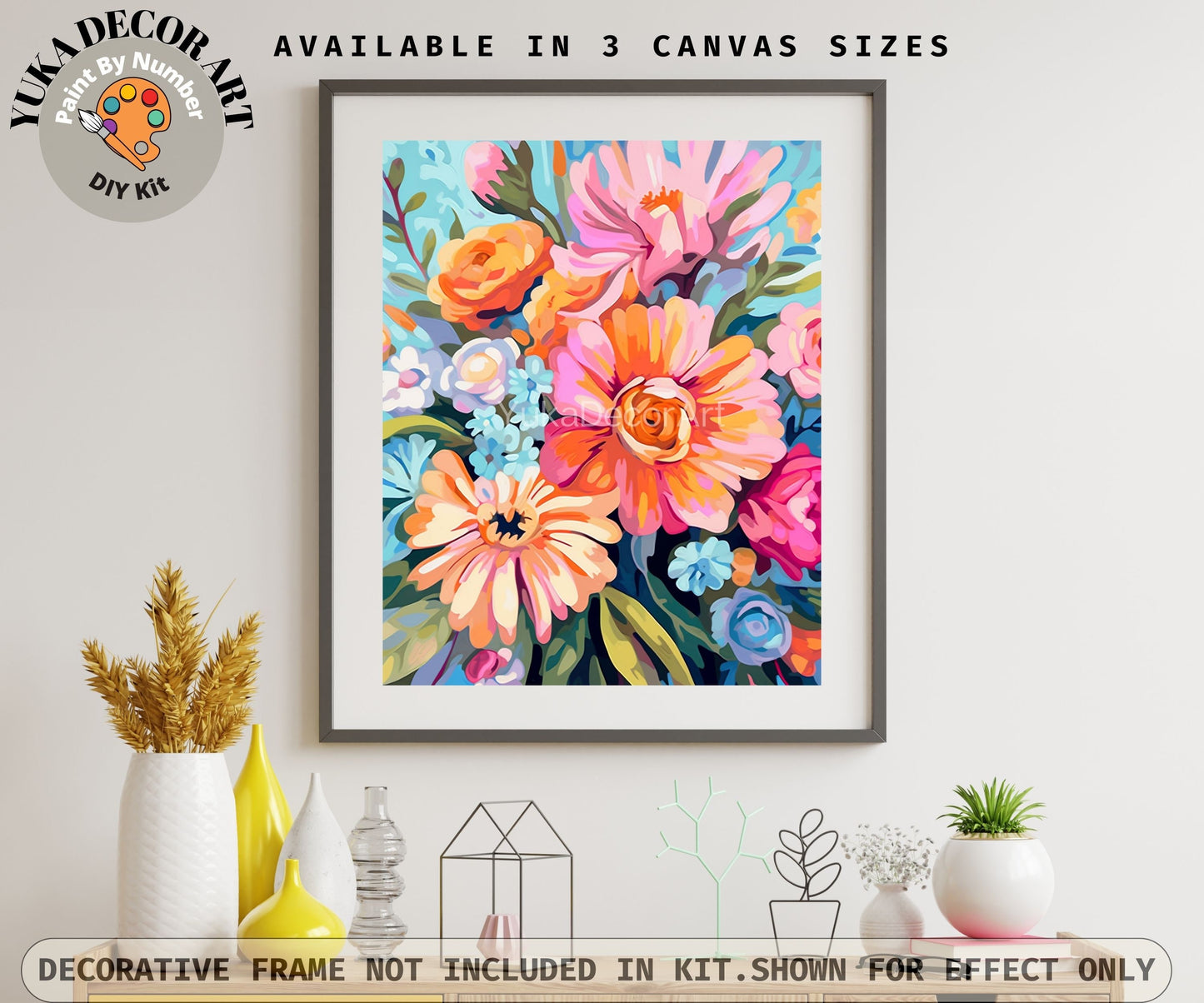 Garden Flower PAINT by NUMBER Kit for Adults  Abstract Flowers Paint Kit Easy Beginners Acrylic Paint DIY Gift for Friend