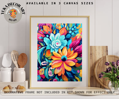 Garden PAINT by NUMBER Kit for Adults Spring Flowers Paint Kit Easy Beginners Acrylic Paint DIY Kit Wall Art Decor Mom Gift