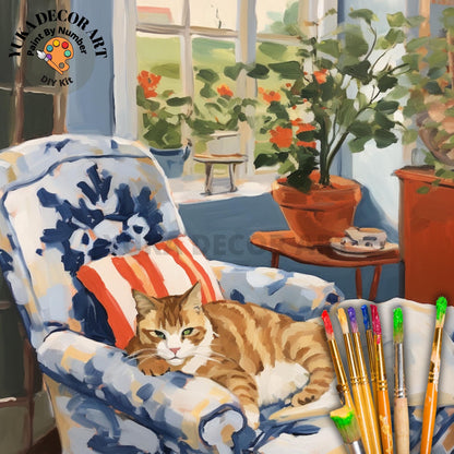 Matisse Inspired Cat PAINT by NUMBER Kit Adult Painting DIY Art Kit by Numbers Easy Beginners Birthday Gift For Her Friend Sister Wife Mom