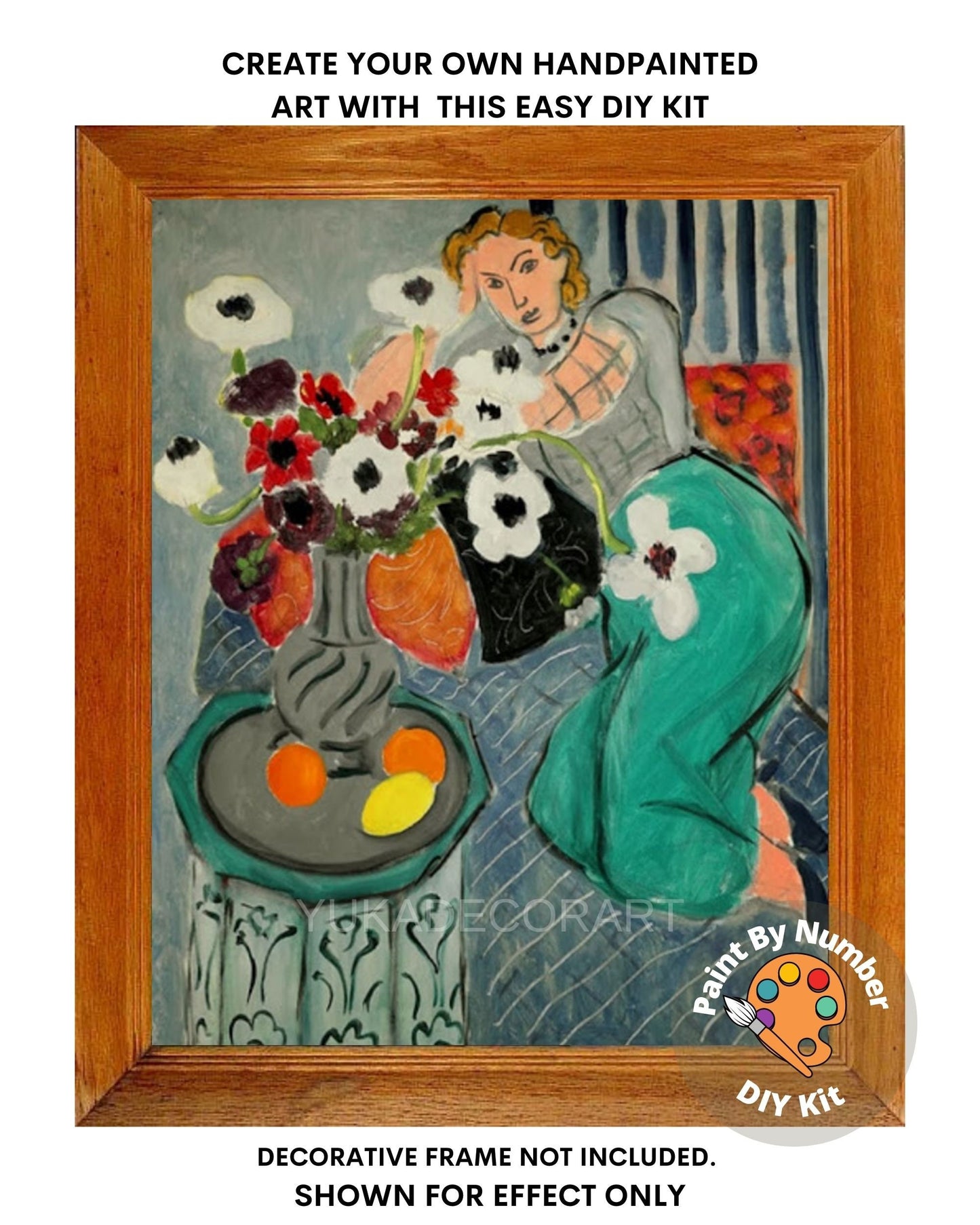 Henri Matisse PAINT by NUMBER Kit for Adults , Woman On Couch,Easy Beginners Acrylic Paint DIY Kit ,Living Bedroom Wall Art Decor