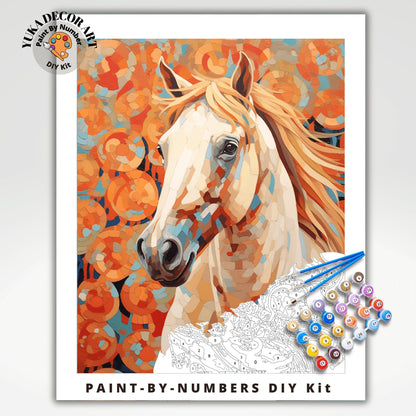 Floral Boho Horse PAINT by NUMBER Kit Adult Colorful Horse Easy Beginner Acrylic Painting DIY Kit | Grandpa Dad Art Gift