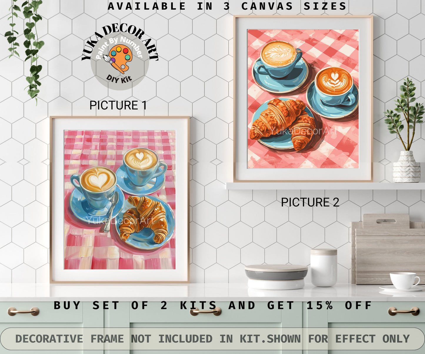 PAINT by NUMBER Kit Adult | Kitchen Art Diy Canvas Painting | Beginner Acrylic Painting DIY Kit | Birthday Gift for Mom Girlfriend Sister