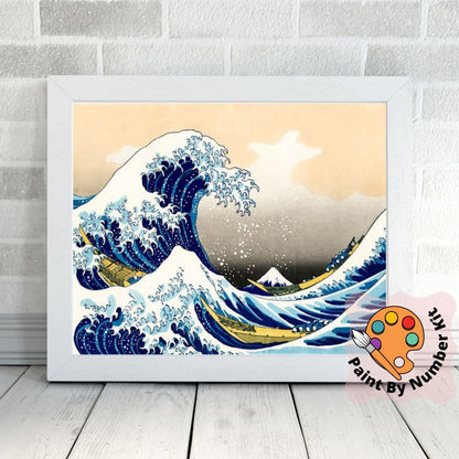 The Great Wave off Kanagawa PAINT by NUMBERS Kit for Adult , Sea Waves Beach Painting , Easy Beginner Acrylic Painting Kit,Home Decor Gift