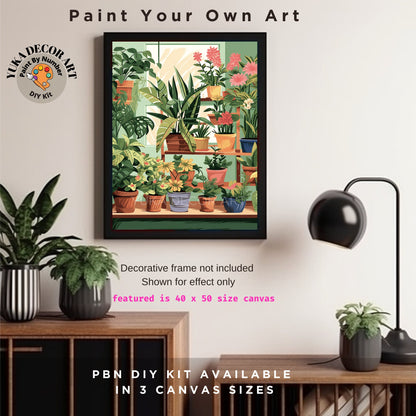 PAINT by NUMBER Kit For Adults Plants Minimalist Boho DIY Painting Easy Beginners Paint Kit Plant Lover Gift Farmhouse Decor Housewarming
