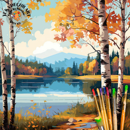 Forest Landscape PAINT by NUMBER Kit Adult Painting DIY by Numbers Hobby Craft Set Easy Beginners Anniversary Gift For Wife Husband Friend