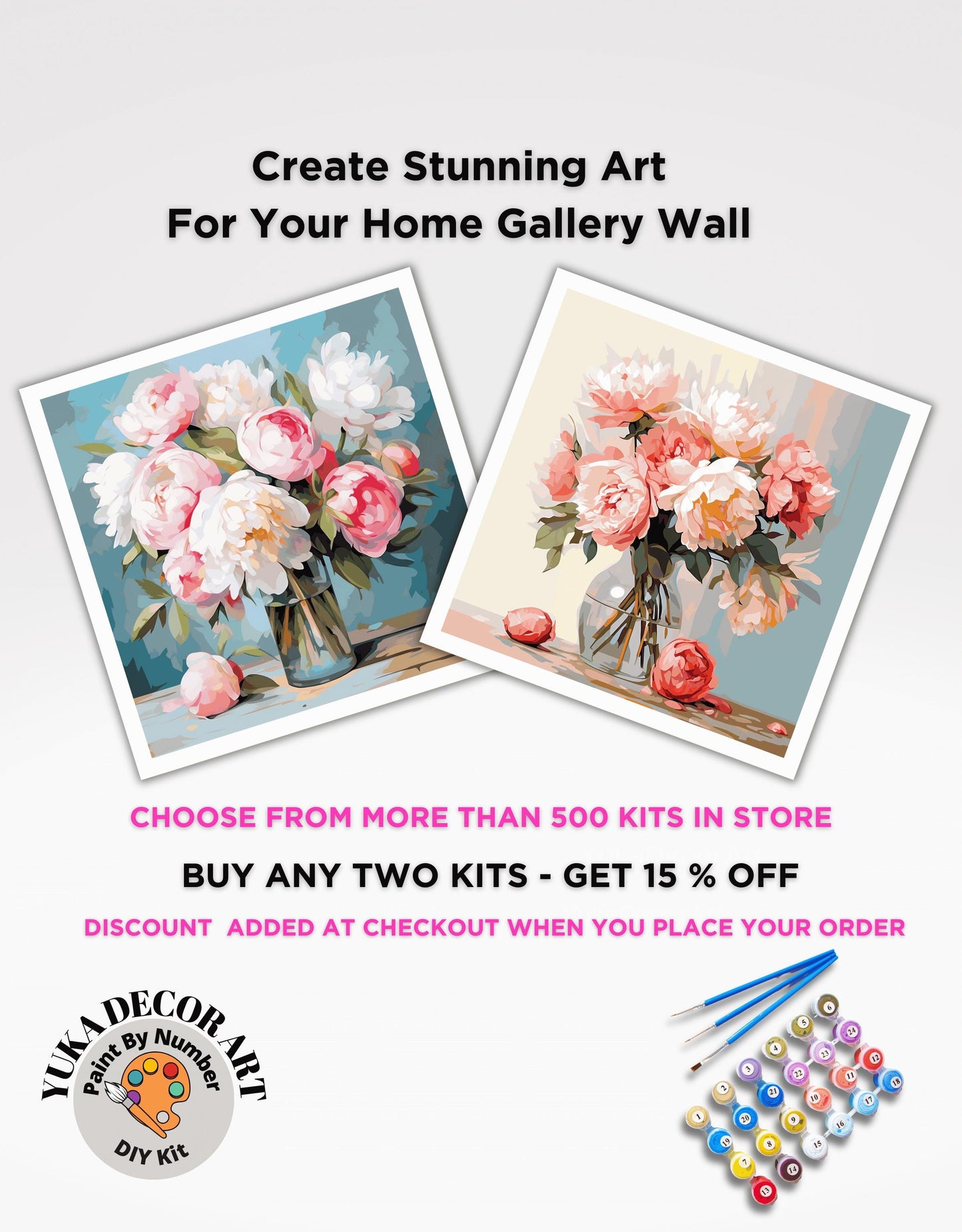Summer Flowers In Vase PAINT by NUMBER Kit Adults Still Life Vintage Style DIY Painting Easy Beginners Wall Art Housewarming Gift Mom Sister