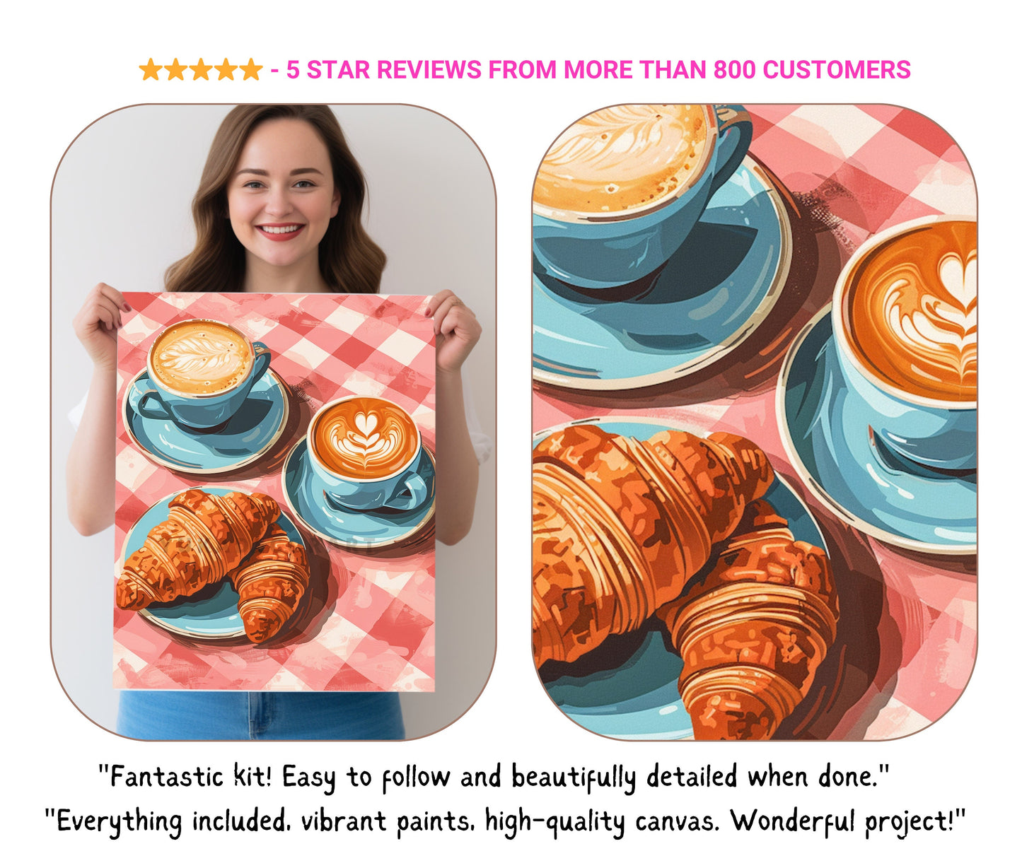 PAINT by NUMBER Kit Adult | Kitchen Art Diy Canvas Painting | Beginner Acrylic Painting DIY Kit | Birthday Gift for Mom Girlfriend Sister