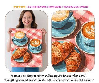 PAINT by NUMBER Kit Adult | Kitchen Art Diy Canvas Painting | Beginner Acrylic Painting DIY Kit | Birthday Gift for Mom Girlfriend Sister